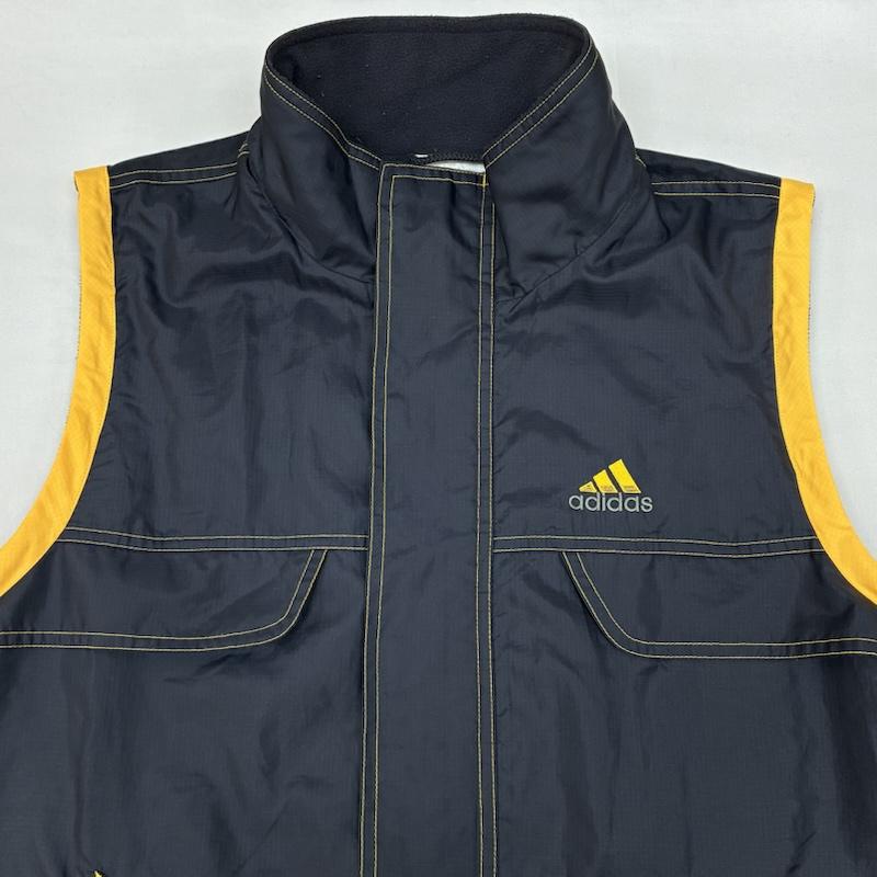 アディダス adidas ジャケット、上着 ジャンパー、ブルゾン 00s オールド フリース ライナー ドローストリング ナイロン ベスト 比翼 フルジップ M メンズ USED 古着 中古 50168152