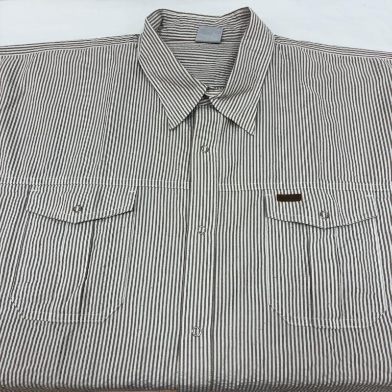 カーハート Carhartt シャツ、ブラウス 半袖 ストライプ シアサッカー フラップポケット スナップ ボタン シャツ ビッグサイズ 4XL - メンズ USED 古着 中古 50168154