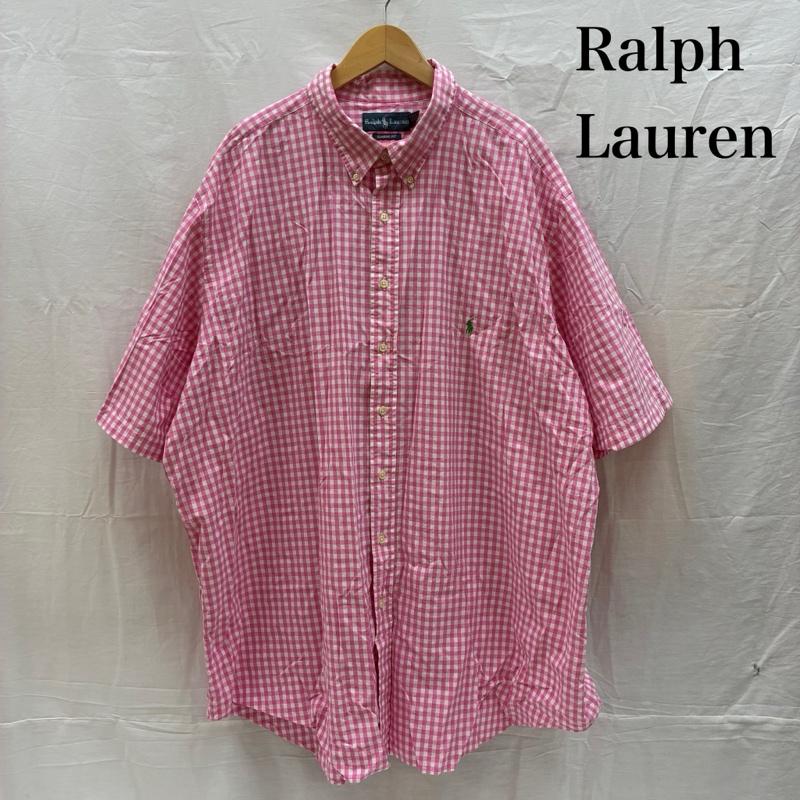 ラルフローレン RALPHLAUREN シャツ、ブラウス 半袖 CLASSIC FIT ポニー 刺繍 ギンガム チェック ボタンダウン シャツ ビッグサイズ 3XL - メンズ USED 古着 中古 50168156