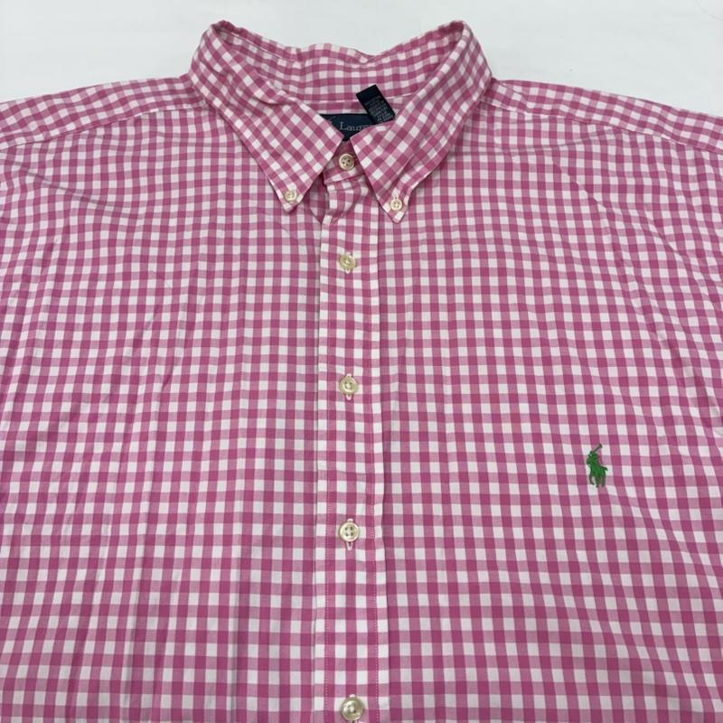 ラルフローレン RALPHLAUREN シャツ、ブラウス 半袖 CLASSIC FIT ポニー 刺繍 ギンガム チェック ボタンダウン シャツ ビッグサイズ 3XL - メンズ USED 古着 中古 50168156