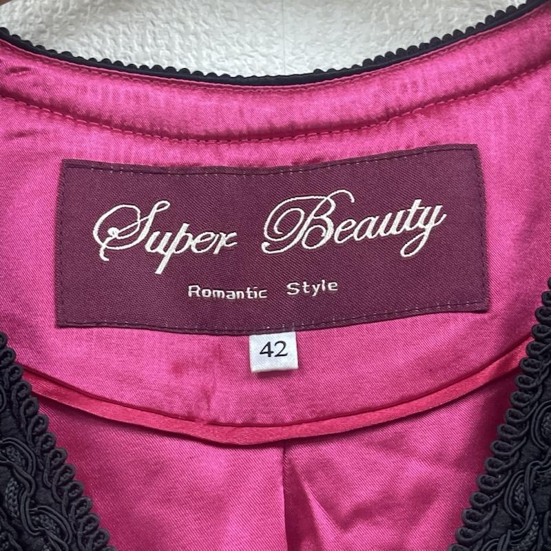 古着 USED コート 毛皮、ファー Super Beauty 起毛素材 切替 ロング ジレ ファー アウター 42 黒 / ブラック / black レディース USED 古着 中古 50168157