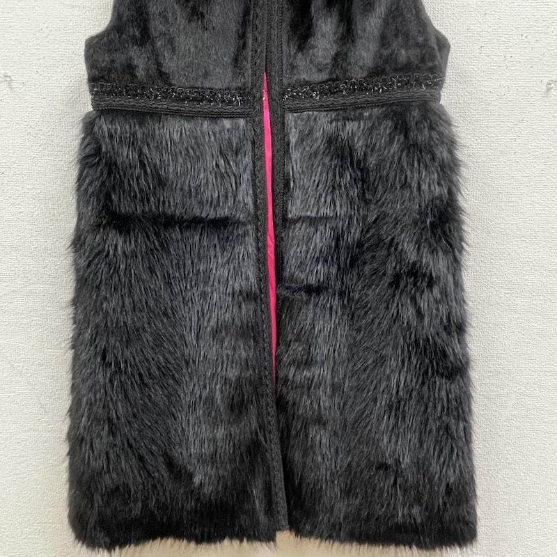 古着 USED コート 毛皮、ファー Super Beauty 起毛素材 切替 ロング ジレ ファー アウター 42 黒 / ブラック / black レディース USED 古着 中古 50168157