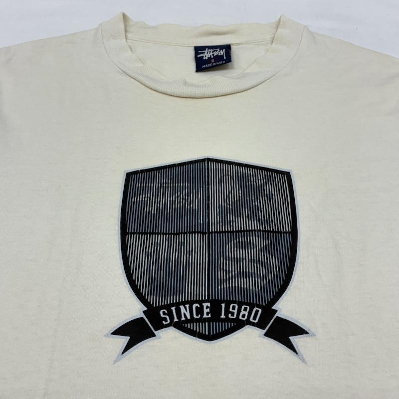 ステューシー STUSSY Tシャツ 半袖 90s OLD ARCHIVE USA製 紺タグ シングルステッチ モザイク エンブレム Tシャツ S メンズ USED 古着 中古 50168161