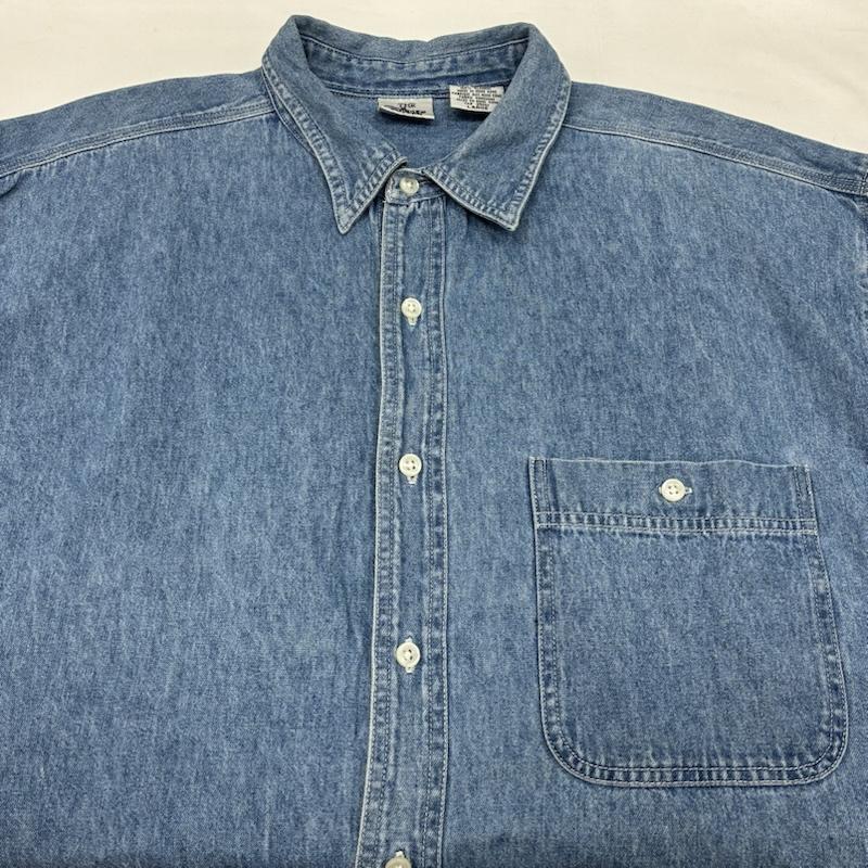 ヴィンテージ VINTAGE シャツ、ブラウス 半袖 The Disney Store 90s ディズニー キャラクター バック 刺繍 デニム シャツ L メンズ USED 古着 中古 50168163