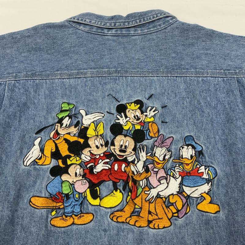 ヴィンテージ VINTAGE シャツ、ブラウス 半袖 The Disney Store 90s ディズニー キャラクター バック 刺繍 デニム シャツ L メンズ USED 古着 中古 50168163