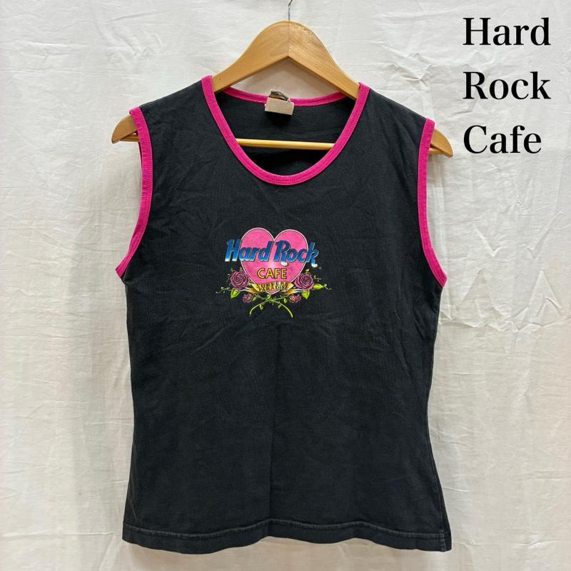 古着 USED タンクトップ タンクトップ HARD ROCK CAFE ハードロックカフェ トリム ノースリーブ カットソー Y2K M レディース USED 古着 中古 50168165