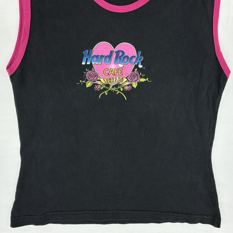 古着 USED タンクトップ タンクトップ HARD ROCK CAFE ハードロックカフェ トリム ノースリーブ カットソー Y2K M レディース USED 古着 中古 50168165