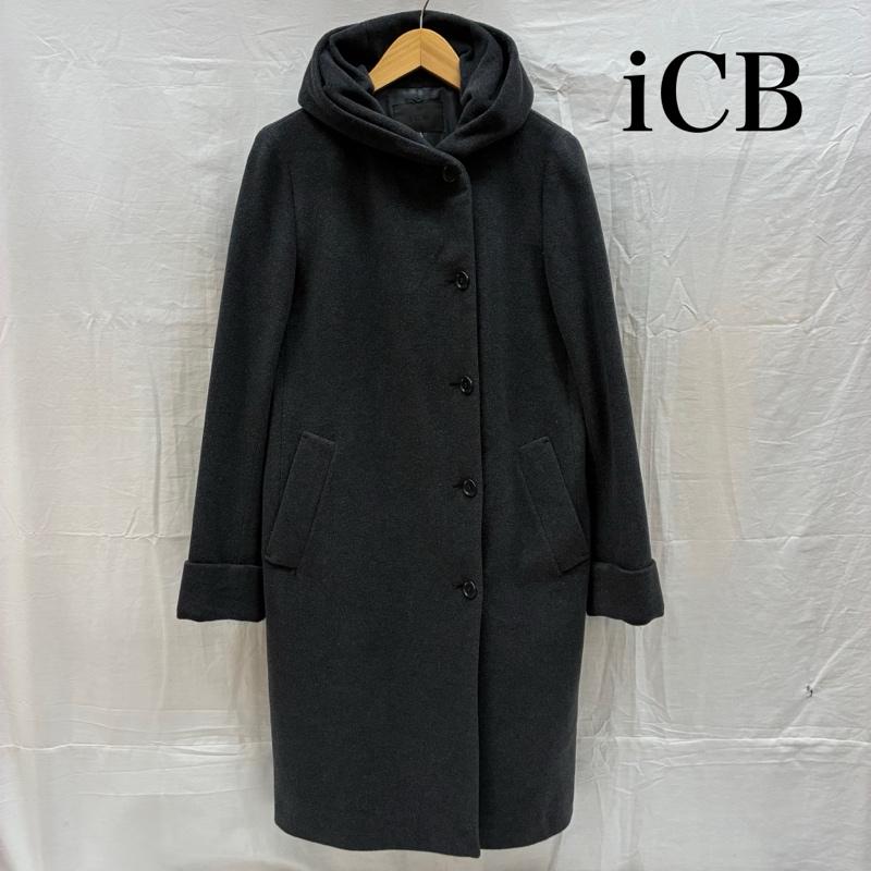 アイシービー ICB コート コート一般 カシミヤ 混 ウール ショールカラー フーデッド ロング コート オンワード樫山 - レディース USED 古着 中古 50168167