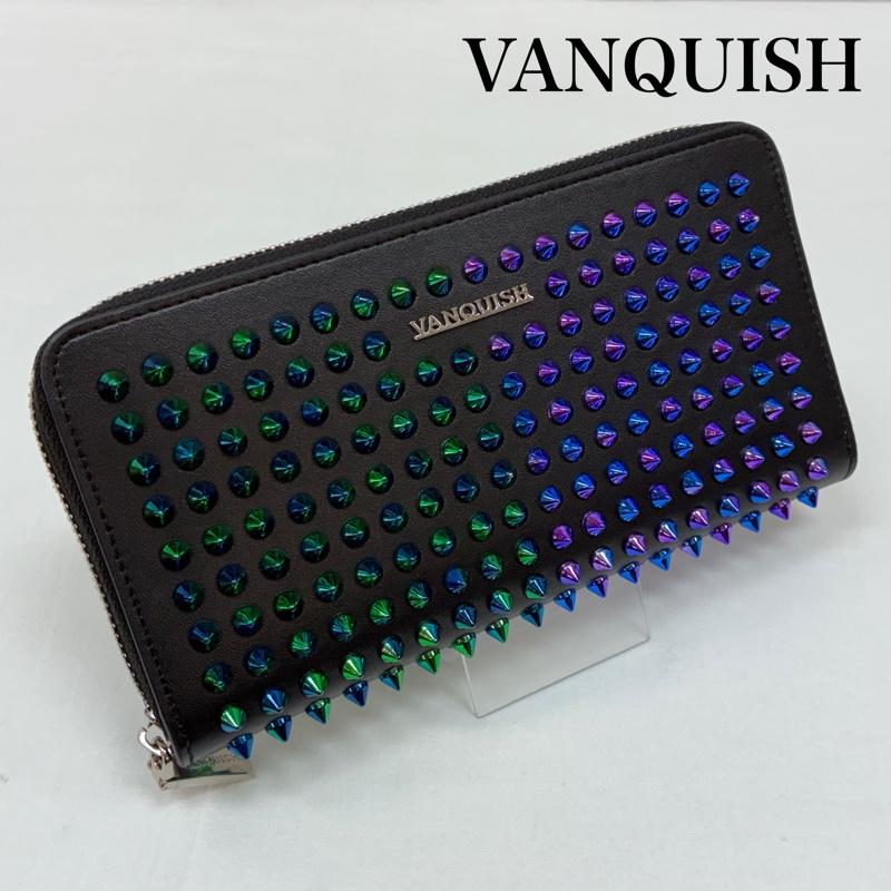 ヴァンキッシュ VANQUISH 財布 長財布 グラデーション スパイク スタッズ ラウンドジップ ロング ウォレット 長財布 - メンズ USED 古着 中古 50168171