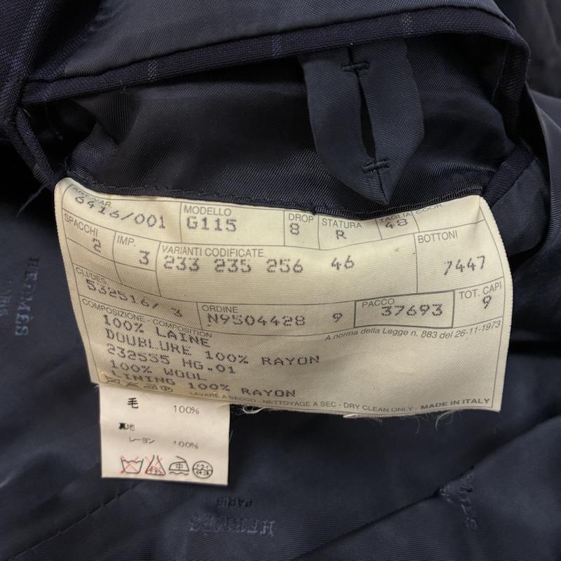 エルメス HERMES ジャケット、上着 ジャケット、ブレザー 90s OLD ARCHIVE ウール 3B テーラード ジャケット ブレザー チェック イタリア製 48 メンズ USED 古着 中古 50168177