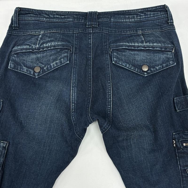 モルガンオム MORGAN HOMME パンツ デニム、ジーンズ 00s ARCHIVE ジップ ギミック マルチ カーゴ ポケット ウォッシュド デニムパンツ Y2K アーカイブ L メンズ USED 古着 中古 50168179