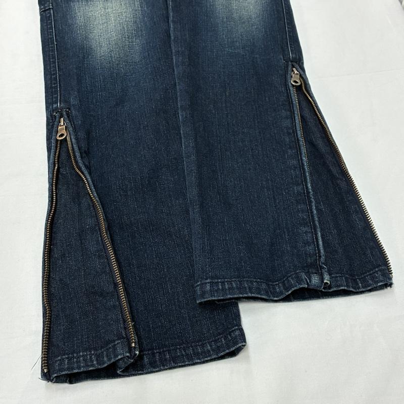 モルガンオム MORGAN HOMME パンツ デニム、ジーンズ 00s ARCHIVE ジップ ギミック マルチ カーゴ ポケット ウォッシュド デニムパンツ Y2K アーカイブ L メンズ USED 古着 中古 50168179