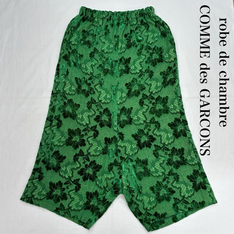 ローブドシャンブル コムデギャルソン robe de chambre COMME des GARCONS パンツ サルエルパンツ 80s ARCHIVE AD表記無し ベルベット ジャカード フラワー 刺繍 イージー ワイド サルエルパンツ - レディース USED 古着 中古 50168180