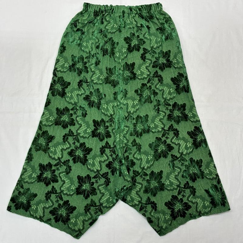 ローブドシャンブル コムデギャルソン robe de chambre COMME des GARCONS パンツ サルエルパンツ 80s ARCHIVE AD表記無し ベルベット ジャカード フラワー 刺繍 イージー ワイド サルエルパンツ - レディース USED 古着 中古 50168180