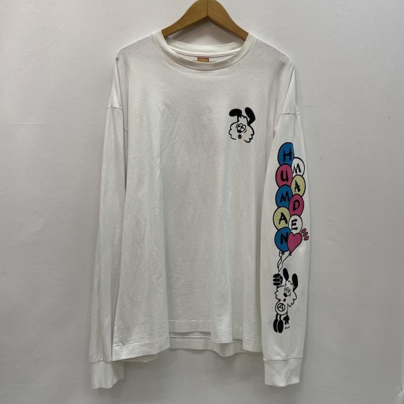 ヒューマンメード HUMAN MADE Tシャツ 長袖 VERDY VICK LONG SLEEVE T-SHIRT 袖 ロゴ XL 白 / ホワイト / white メンズ USED 古着 中古 50168185