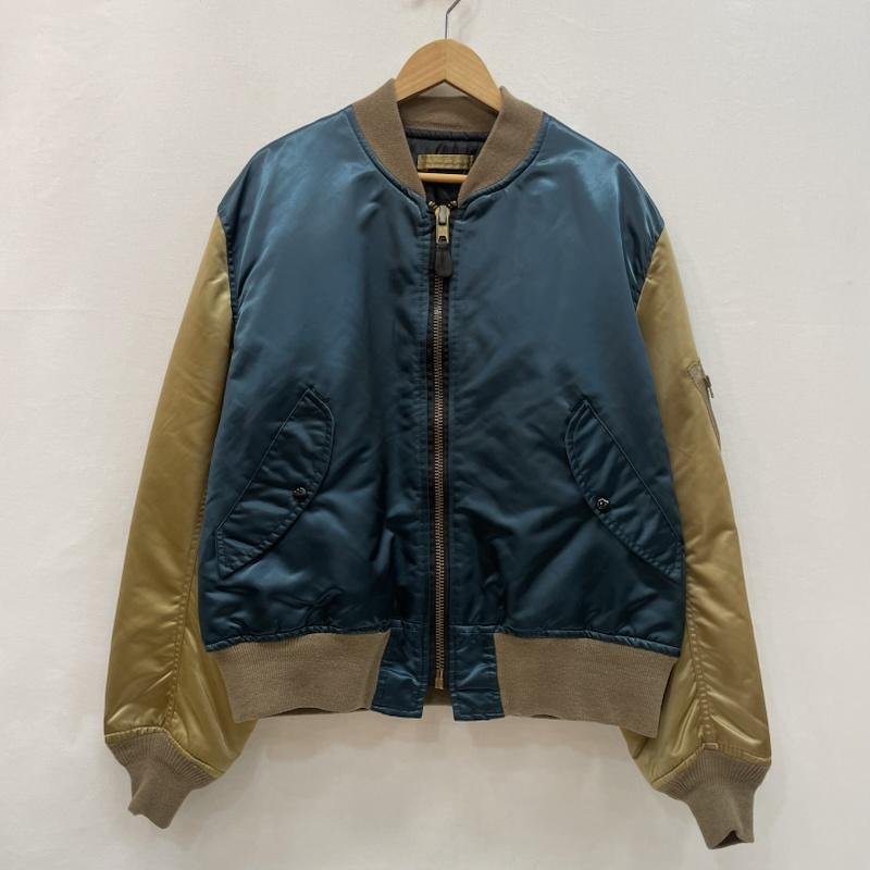 コリンズ CORINTH MFG CO ジャケット、上着 フライトジャケット USA製 MA-1 フライト ジャケット ツートン カラー バックロゴ L 金 / ゴールド / gold color X 緑 / グリーン / green メンズ USED 古着 中古 50168186