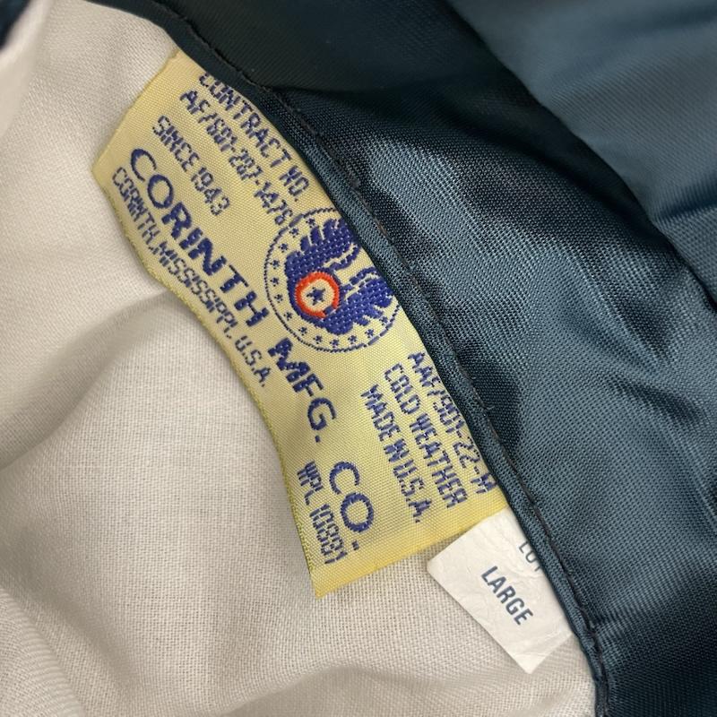 コリンズ CORINTH MFG CO ジャケット、上着 フライトジャケット USA製 MA-1 フライト ジャケット ツートン カラー バックロゴ L 金 / ゴールド / gold color X 緑 / グリーン / green メンズ USED 古着 中古 50168186