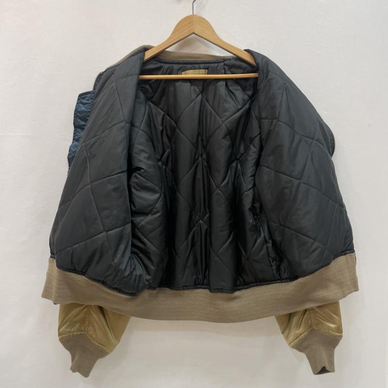 コリンズ CORINTH MFG CO ジャケット、上着 フライトジャケット USA製 MA-1 フライト ジャケット ツートン カラー バックロゴ L 金 / ゴールド / gold color X 緑 / グリーン / green メンズ USED 古着 中古 50168186