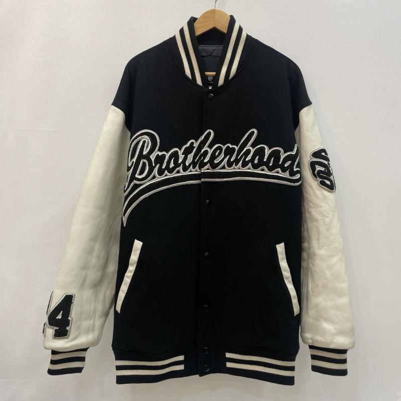 ブラザーフッド BROTHERHOOD ジャケット、上着 ジャンパー、ブルゾン スタジャン ロゴ 刺繍 袖革 L 黒 / ブラック / black X 白 / ホワイト / white メンズ USED 古着 中古 50168187