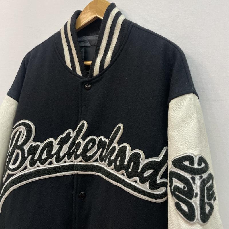 ブラザーフッド BROTHERHOOD ジャケット、上着 ジャンパー、ブルゾン スタジャン ロゴ 刺繍 袖革 L 黒 / ブラック / black X 白 / ホワイト / white メンズ USED 古着 中古 50168187