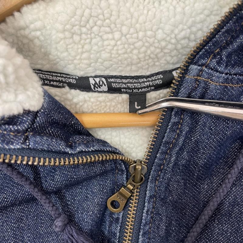 エクストララージ XLARGE ジャケット、上着 ジャケット、ブレザー 90s 00s デニム ボア ジップアップ ジャケット ハイネック L インディゴ / インディゴ / Indigo メンズ USED 古着 中古 50168188