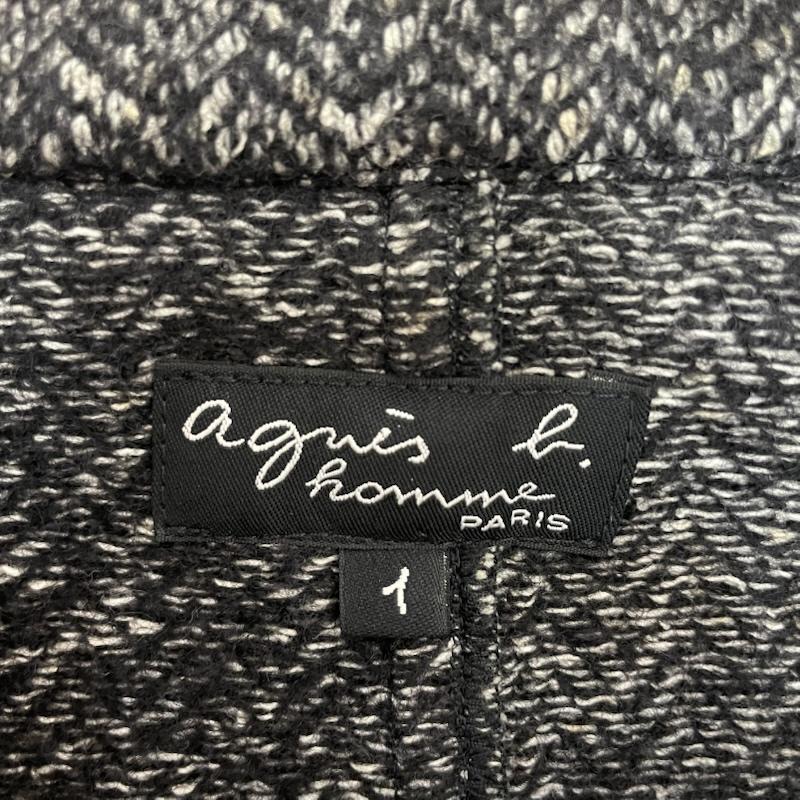 アニエス・ベー agnes b. コート コート一般 チェスター コート ウール ヘリンボーン 柄 1 黒 / ブラック / black X 白 / ホワイト / white メンズ USED 古着 中古 50168196