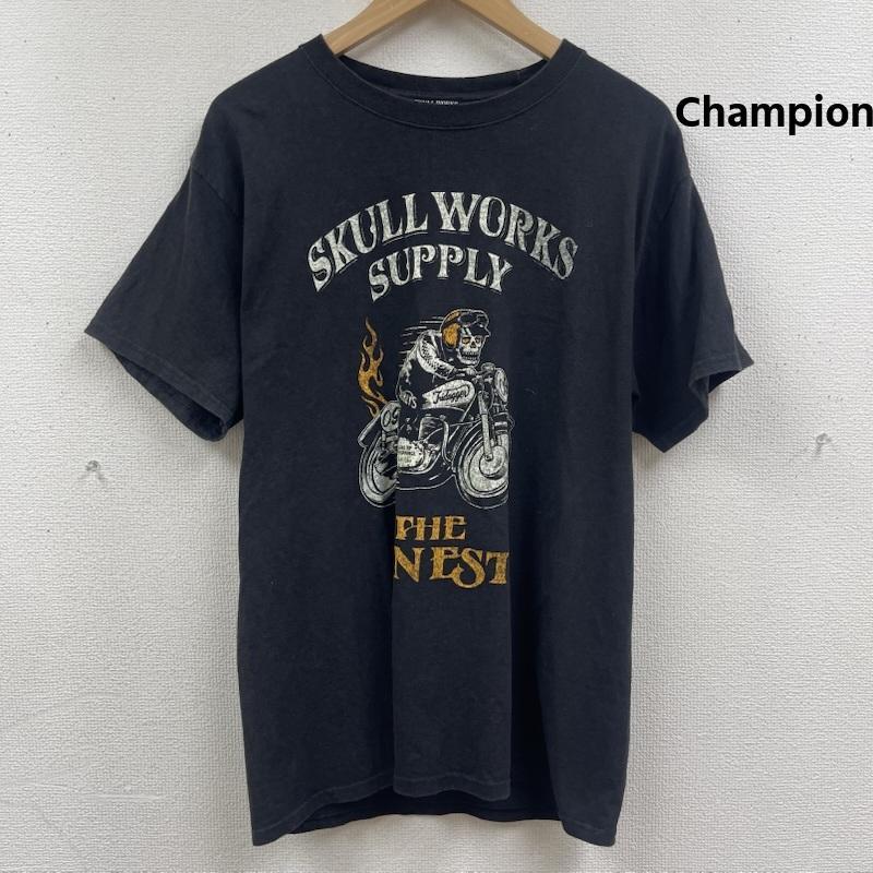 チャンピオン Champion Tシャツ 半袖 SKULL WORKS コラボ グラフィック プリント Tシャツ M 黒 / ブラック / black メンズ USED 古着 中古 50168208