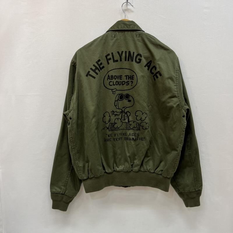 アヴィレックス AVIREX ジャケット、上着 フライトジャケット × PEANUTS コットン A-2 スヌーピー FLYING ACE L カーキ / カーキ / khaki メンズ USED 古着 中古 50168211