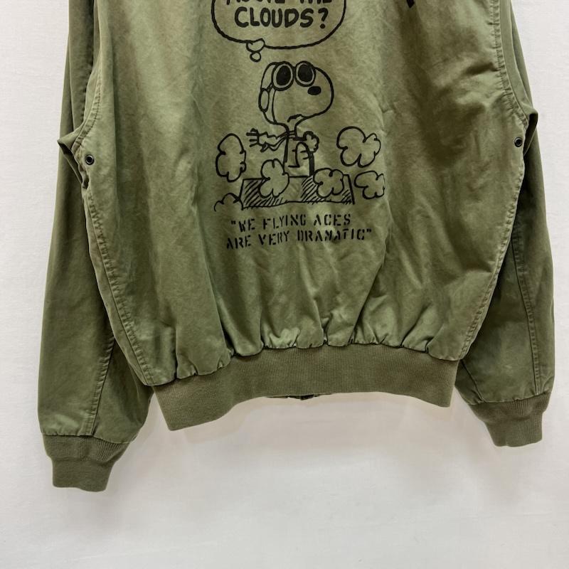 アヴィレックス AVIREX ジャケット、上着 フライトジャケット × PEANUTS コットン A-2 スヌーピー FLYING ACE L カーキ / カーキ / khaki メンズ USED 古着 中古 50168211