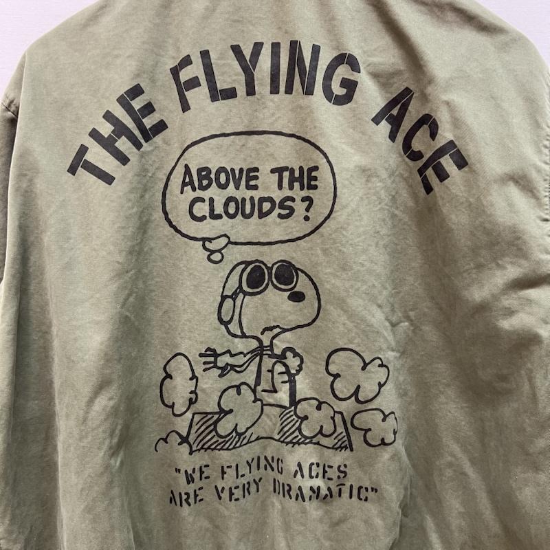 アヴィレックス AVIREX ジャケット、上着 フライトジャケット × PEANUTS コットン A-2 スヌーピー FLYING ACE L カーキ / カーキ / khaki メンズ USED 古着 中古 50168211