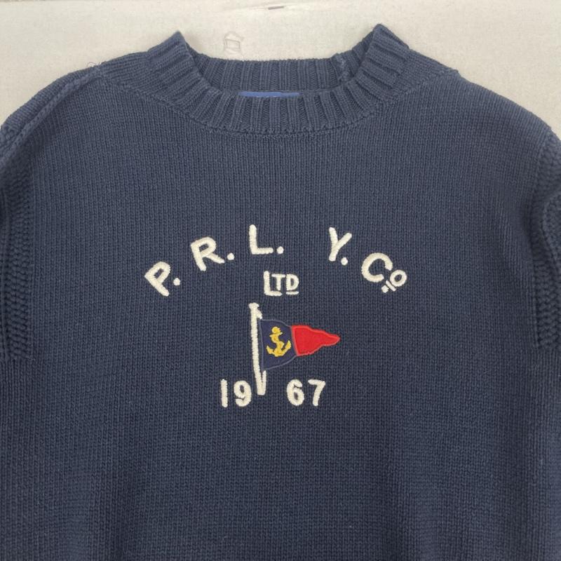 ポロラルフローレン POLO RALPH LAUREN ニット、セーター 長袖 P.R.L. Yacht Club 刺繍 クルーネック ニット セーター XS 紺 / ネイビー / navy メンズ USED 古着 中古 50168212