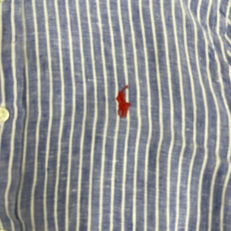 ポロラルフローレン POLO RALPH LAUREN シャツ、ブラウス 長袖 ポニー刺繍 ブルーストライプ リネン 長袖 カジュアル シャツ S 青 / ブルー / blue メンズ USED 古着 中古 50168214