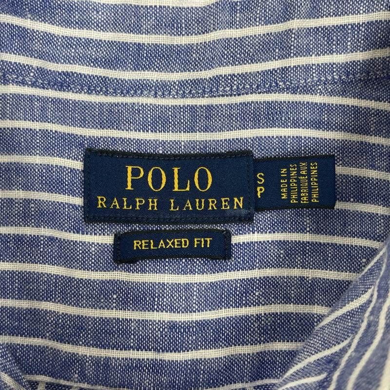 ポロラルフローレン POLO RALPH LAUREN シャツ、ブラウス 長袖 ポニー刺繍 ブルーストライプ リネン 長袖 カジュアル シャツ S 青 / ブルー / blue メンズ USED 古着 中古 50168214