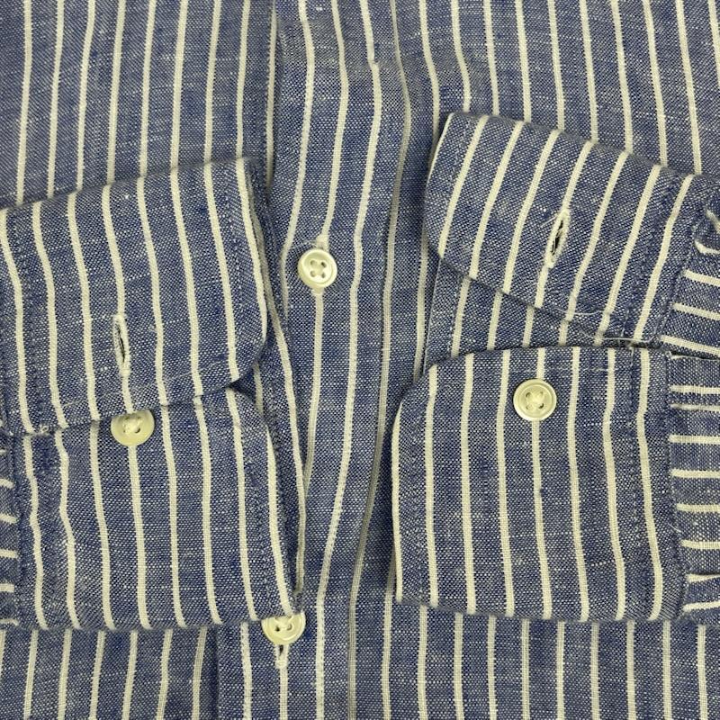 ポロラルフローレン POLO RALPH LAUREN シャツ、ブラウス 長袖 ポニー刺繍 ブルーストライプ リネン 長袖 カジュアル シャツ S 青 / ブルー / blue メンズ USED 古着 中古 50168214