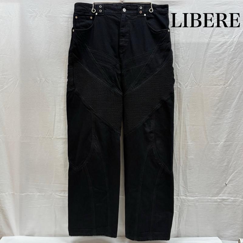 古着 USED パンツ デニム、ジーンズ LIBERE リベーレ 24SS バイカー カッティング ジーンズ 13oz ワイド ブラック デニム パンツ 3 メンズ USED 古着 中古 50168216