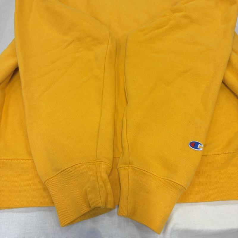 チャンピオン Champion トレーナー 長袖 REVERSEWEAVE リバースウィーブ スウェット プルオーバー トレーナー ロゴ 刺繍 XXL ワンポイント X ロゴ、文字 X 刺繍 黄 / イエロー / yellow メンズ USED 古着 中古 50168217