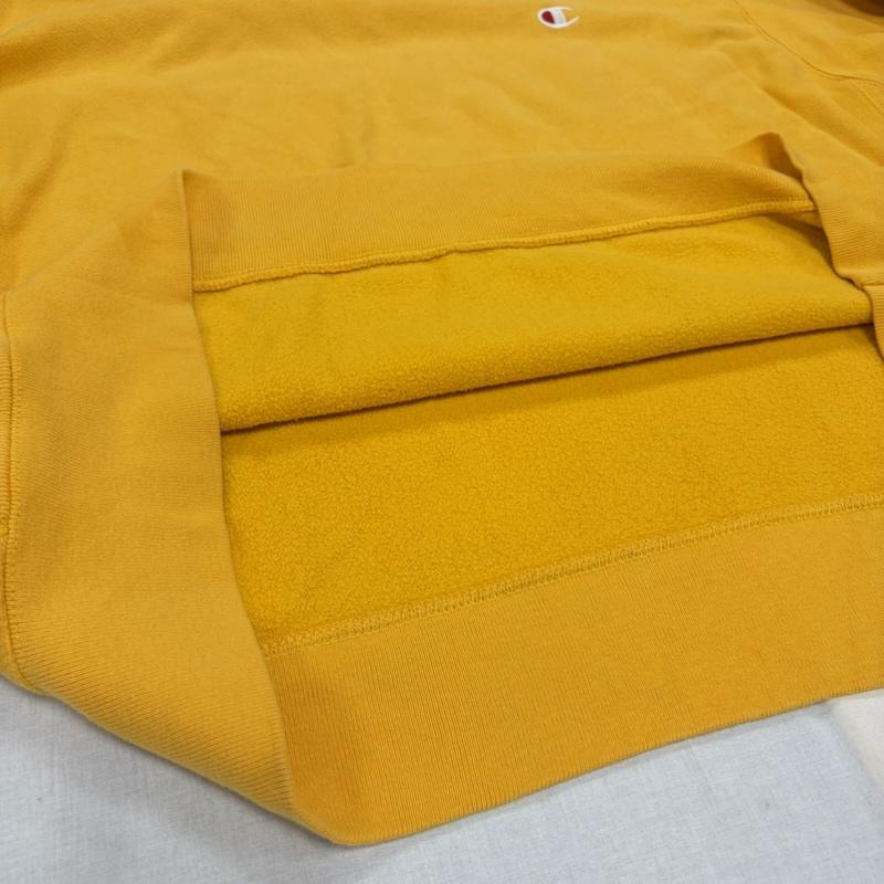 チャンピオン Champion トレーナー 長袖 REVERSEWEAVE リバースウィーブ スウェット プルオーバー トレーナー ロゴ 刺繍 XXL ワンポイント X ロゴ、文字 X 刺繍 黄 / イエロー / yellow メンズ USED 古着 中古 50168217
