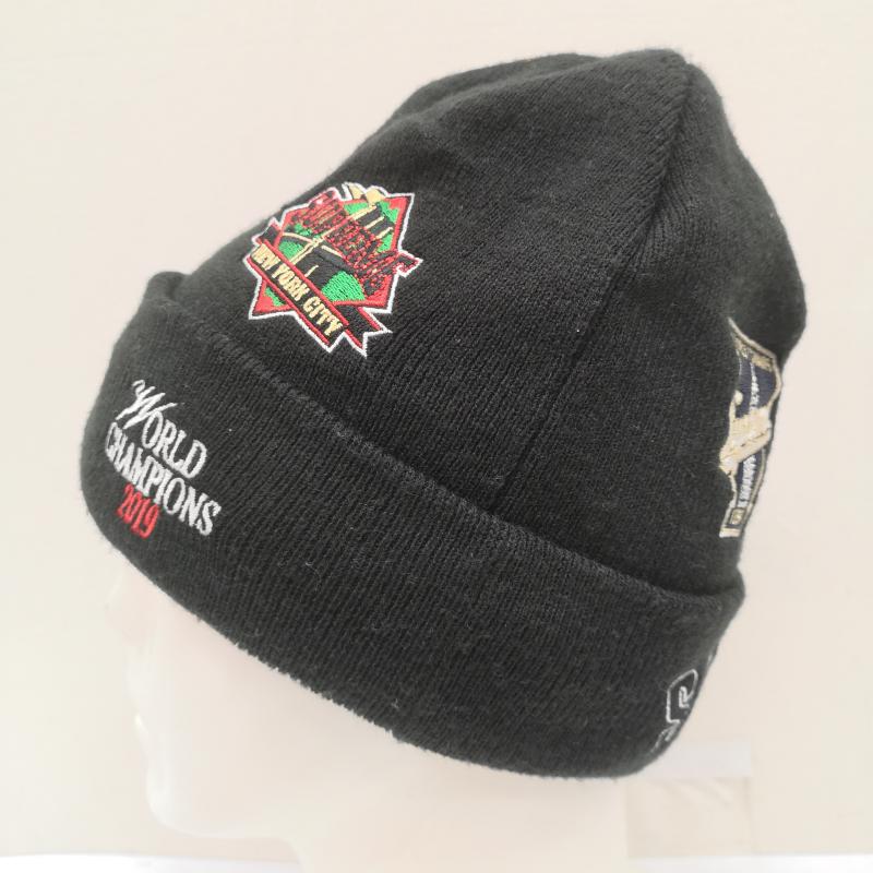 シュプリーム Supreme 帽子 ニット帽 New Era 19FW Championship Beanie チャンピオンシップ ビーニー WORLD CHAMPS ワッペン 黒 / ブラック / black メンズ USED 古着 中古 50168222