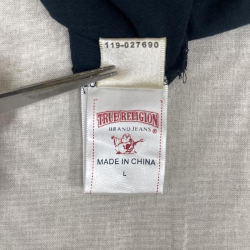 トゥルーレリジョン TRUE RELIGION Tシャツ 半袖 Fashion for the Senses バック プリント tシャツ カットソー L 黒 / ブラック / black メンズ USED 古着 中古 50168224