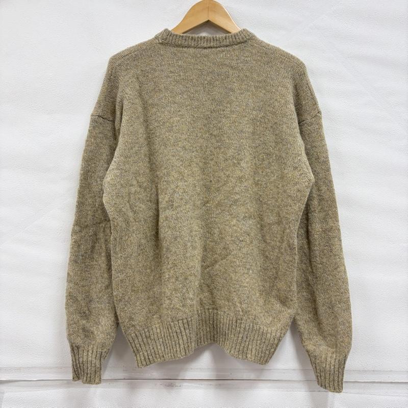 イヴサンローラン Yves Saint Laurent ニット、セーター 長袖 90s クルーネック ウール ニット セーター ロゴ 刺繍 イタリア製 ヴィンテージ - ワンポイント X ロゴ、文字 X 刺繍 ベージュ / ベージュ / beige X 茶 / ブラウン / brown メンズ USED 古着 中古 50168230
