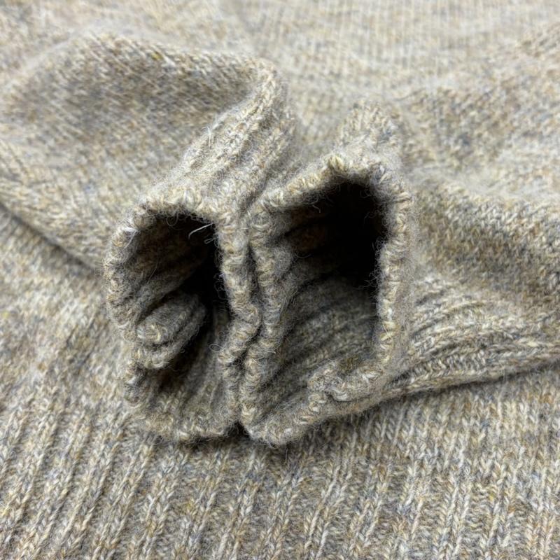 イヴサンローラン Yves Saint Laurent ニット、セーター 長袖 90s クルーネック ウール ニット セーター ロゴ 刺繍 イタリア製 ヴィンテージ - ワンポイント X ロゴ、文字 X 刺繍 ベージュ / ベージュ / beige X 茶 / ブラウン / brown メンズ USED 古着 中古 50168230