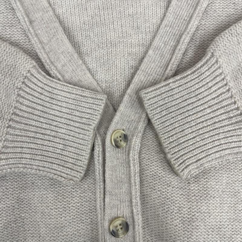 カルバン・クライン Calvin Klein カーディガン 長袖 90s ヴィンテージ ロゴ刺繍ウールニット カーディガン ベージュ / ベージュ / beige メンズ USED 古着 中古 50168242