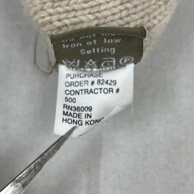 カルバン・クライン Calvin Klein カーディガン 長袖 90s ヴィンテージ ロゴ刺繍ウールニット カーディガン ベージュ / ベージュ / beige メンズ USED 古着 中古 50168242