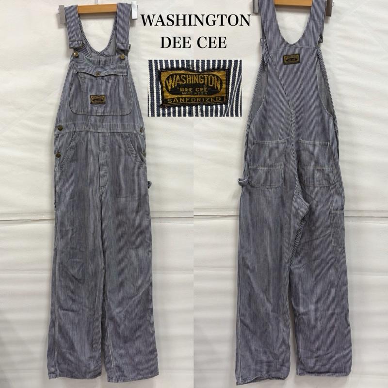 ワシントンディーシー WASHINGTONDEECEE サロペット・オーバーオール サロペット、オーバーオール 60s 70s ヒッコリー ストライプ オーバーオール ロゴパッチ デニム ヴィンテージ USA製 - ストライプ X ロゴ、文字 X 刺繍 インディゴ / インディゴ / Indigo X 白 / ホワイト / white X 金 / ゴールド / gold color メンズ USED 古着 中古 50168247