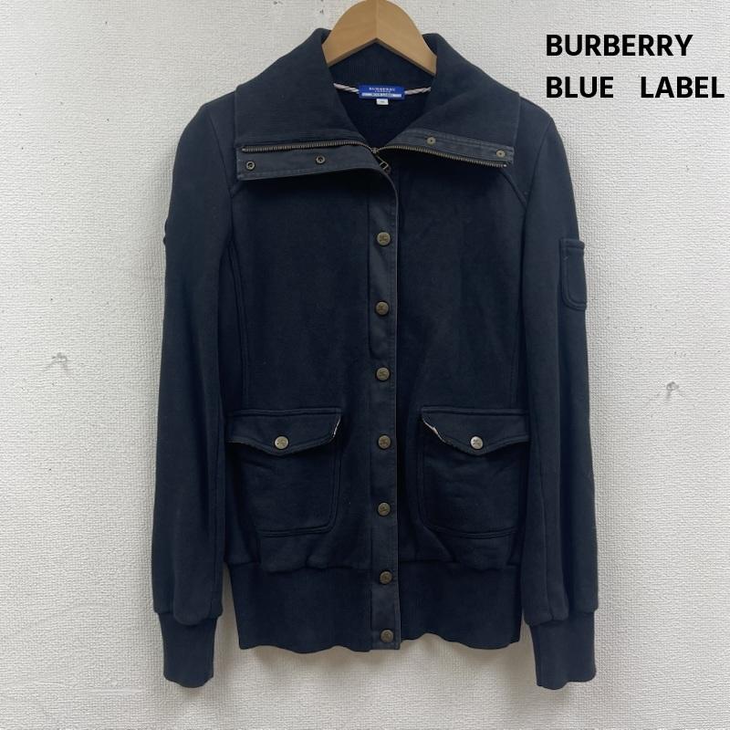 バーバリー・ブルーレーベル BURBERRY BLUE LABEL ジャケット、上着 ジャンパー、ブルゾン ミリタリーテイスト ジップアップ ジャケット ジャンパー faf49-684-09 38 黒 / ブラック / black レディース USED 古着 中古 50168249