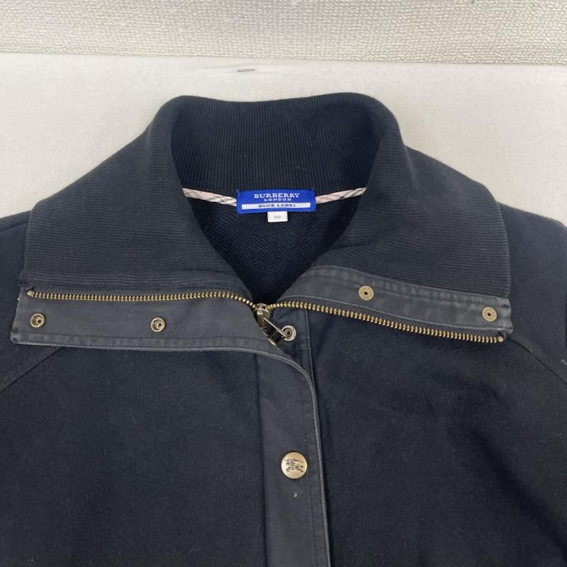 バーバリー・ブルーレーベル BURBERRY BLUE LABEL ジャケット、上着 ジャンパー、ブルゾン ミリタリーテイスト ジップアップ ジャケット ジャンパー faf49-684-09 38 黒 / ブラック / black レディース USED 古着 中古 50168249