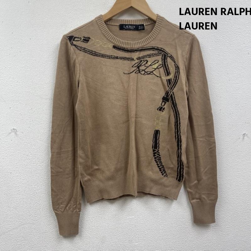 ローレンラルフローレン LAUREN RALPH LAUREN ニット、セーター 長袖 ベルティングモチーフ コットンブレンド セーター XS ベージュ / ベージュ / beige レディース USED 古着 中古 50168250