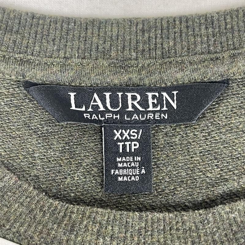 ローレンラルフローレン LAUREN RALPH LAUREN トレーナー 長袖 Logo French Terry Sweatshirt ロゴ フレンチテリー スウェット シャツ XXS カーキ / カーキ / khaki レディース USED 古着 中古 50168251