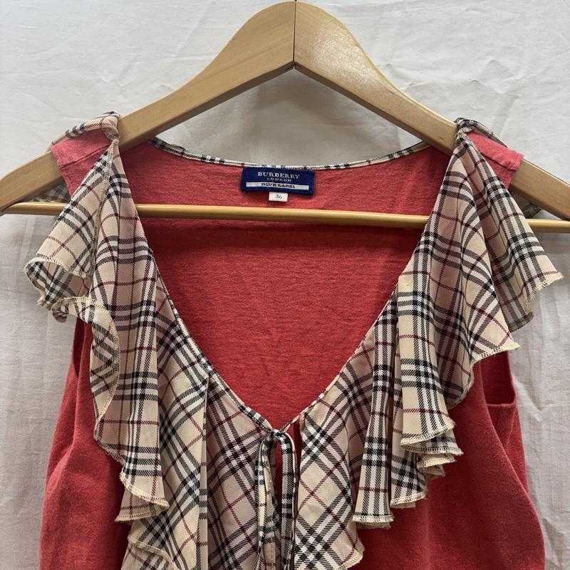 バーバリー・ブルーレーベル BURBERRY BLUE LABEL タンクトップ タンクトップ ノバチェック フリル ノースリーブ タンクトップ 36 レディース USED 古着 中古 50168253