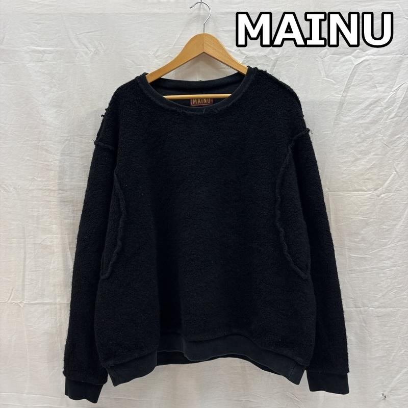 古着 USED トレーナー 長袖 MAINU マイヌ 起毛 ボアフリース スウェット トレーナー 311904 3 黒 / ブラック / black メンズ USED 古着 中古 50168257